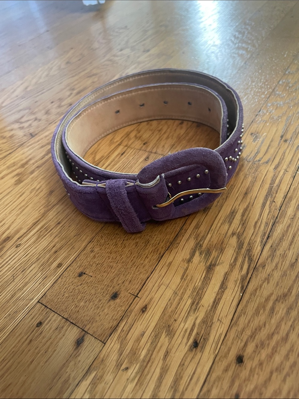 Purple Suede Studded Women's Belt